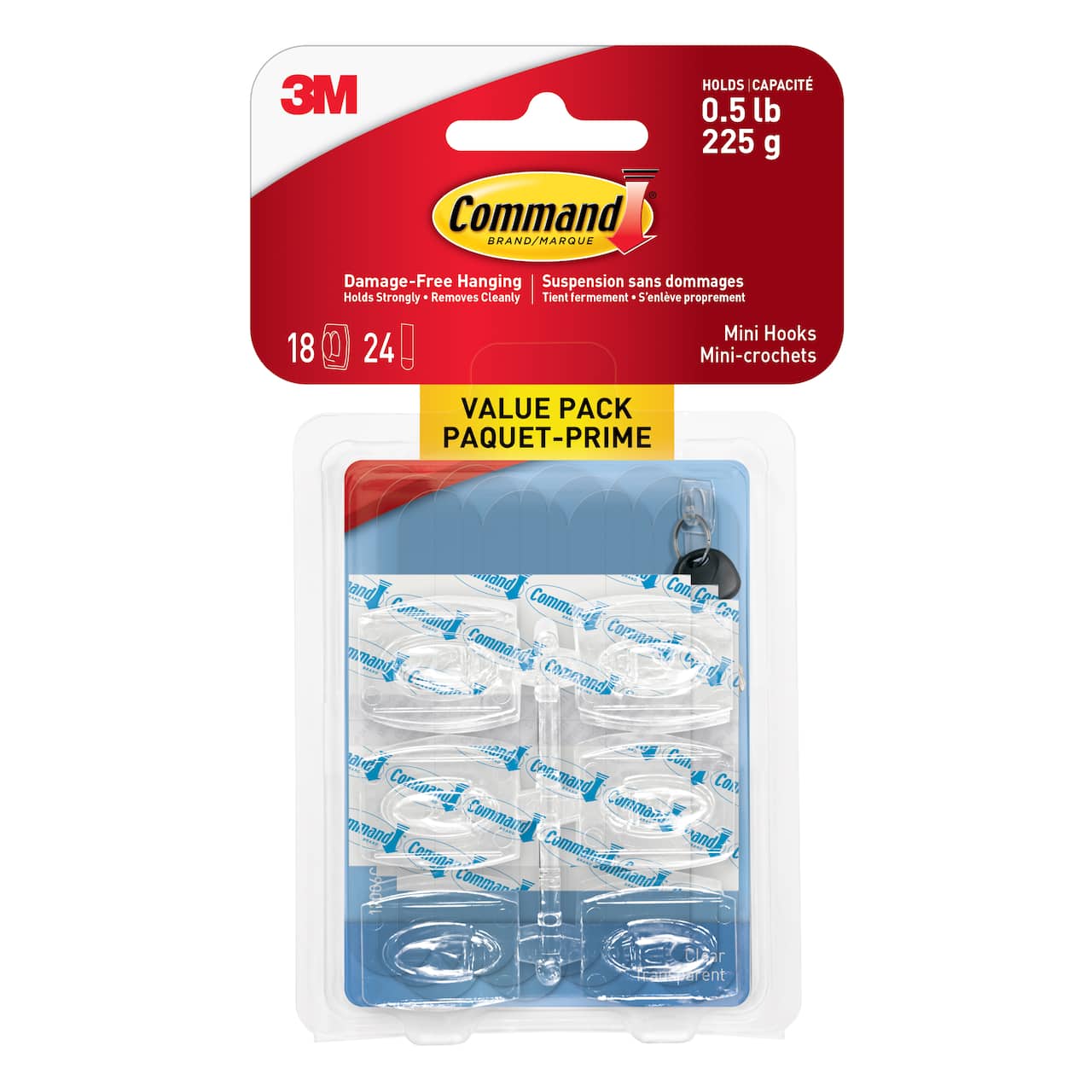 12 Packs: 18 ct. (216 total) Command™ Clear Mini Hooks